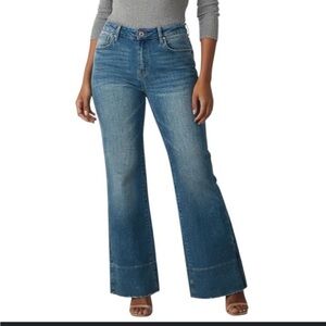 Rebecca Minkoff Wide Leg Extra Wide Cuff Relaxed Fit Boho Distressed Jean 10